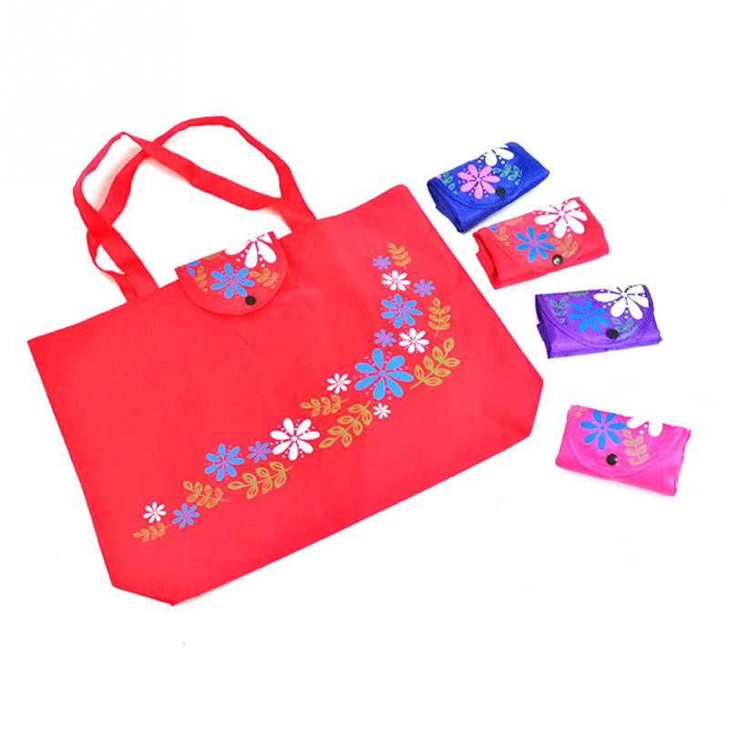 Environmental Shopping Bag Women Foldable Casual Handbag Floral Multifunctional Convenient Shopping Pouch Large Capacity Bag