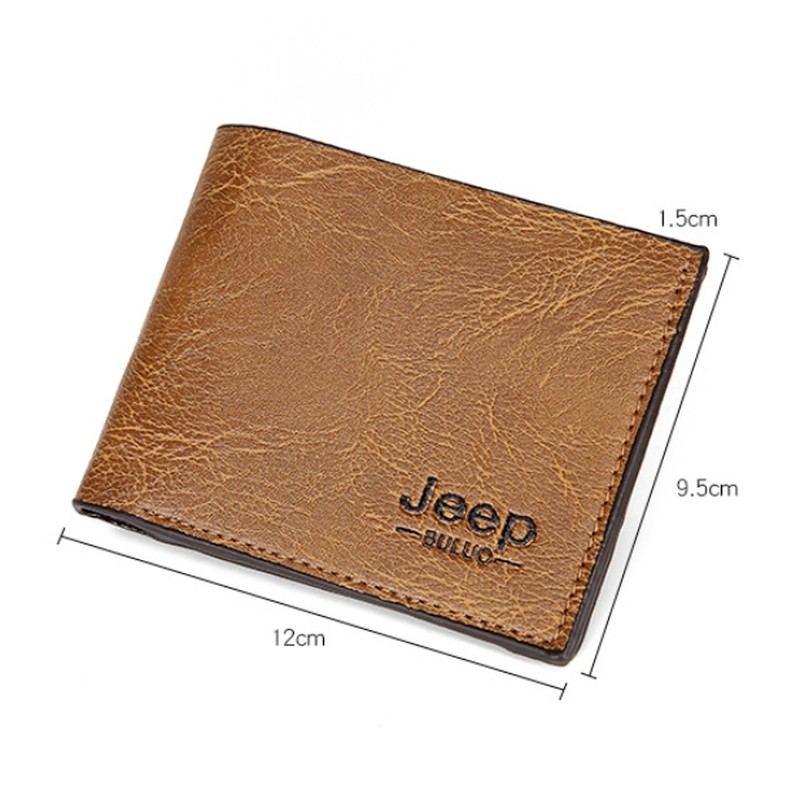 Men Wallet Solid Color Retro Wallet OL Short Clutch Bag PU Leather Business Card Holder Coin Purse Money Clip With Letter Pocket