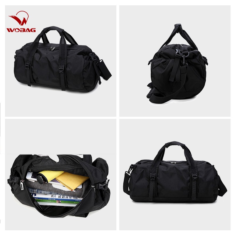 New Black Fashion Weekend Short Distance Travel Bag Foldable Men Sports Training Handbag Large Capacity Yoga Women Duffel Bag