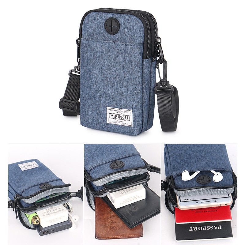 Travel Small Shoulder Neck Bag Messenger Passport Holder Cover Belt Pouch Crossbody Bag With Shoulder Strap