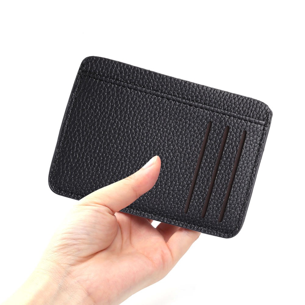 Small Wallet Wallet Casual Leather Card Holder Men PU Litchee Style Vintage Card Holder Women Solid Color Small Wallets