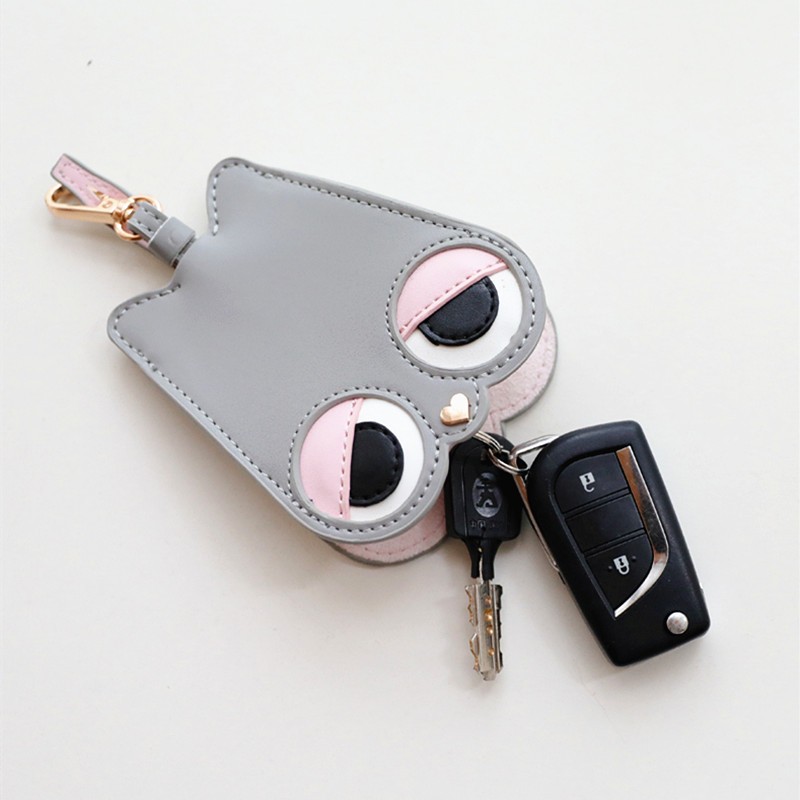 PUOU - Cute Cartoon Key Case, Women's Key Ring Cover, Wallet, Wallet, Card Holder, Wallet