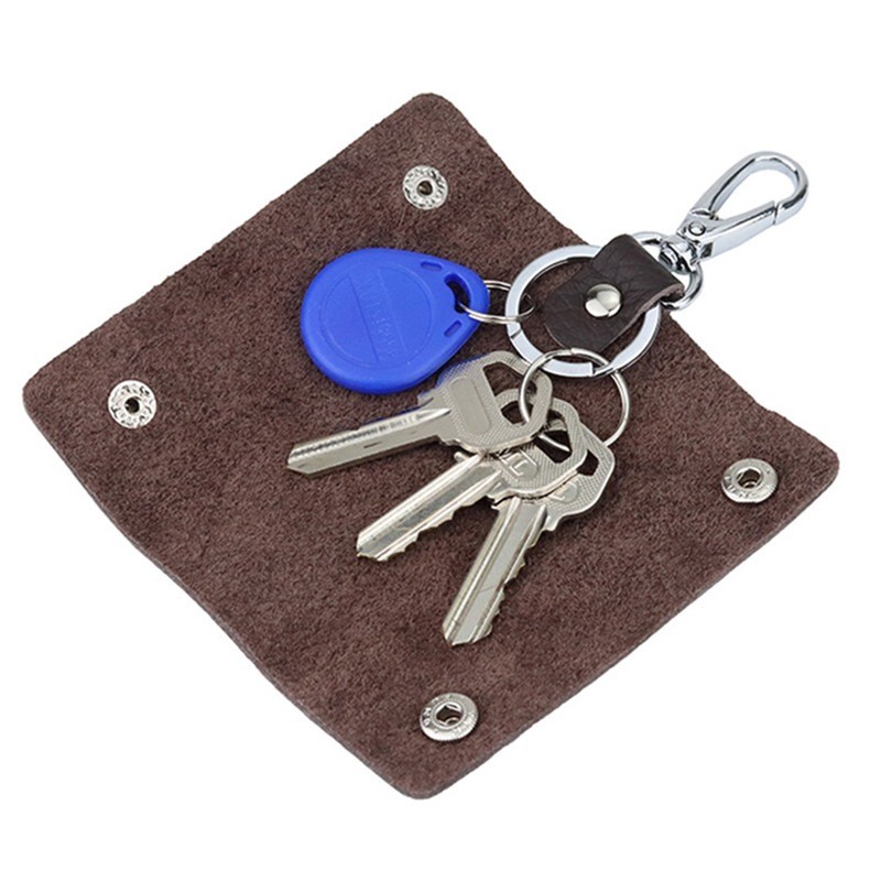 Retro Car Key Ring Holder Organizer Accessories Key Holder Leather Keychain Bag Purse Housekeeper Portable Men Key
