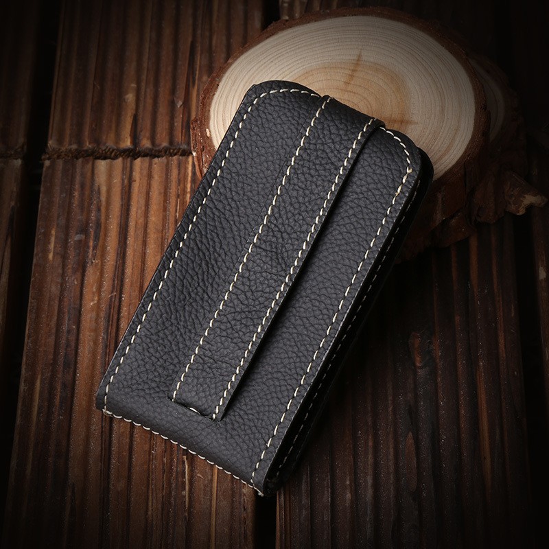 Genuine Leather Wallet with Key Clip for Men, Soft Leather Wallet with Pull Pattern for Home Keys, Keychain Holder, Wallet