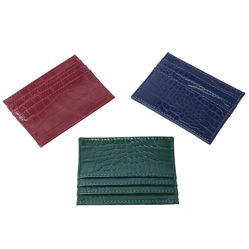 Customized Hot Sales Card Holder Men Women Ostrich/Crocodile/Python/Snake PU Leather PU Wallets Small Card Holder Bag Card Holder