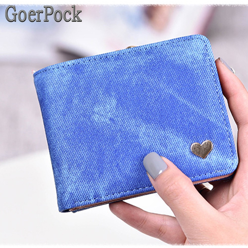 Denim Wallet Hot New Ladies Wallet Small Buckle Slim Wallet Ladies Wallet Card Package Brand Wallet Fashion Women Christmas Gifts