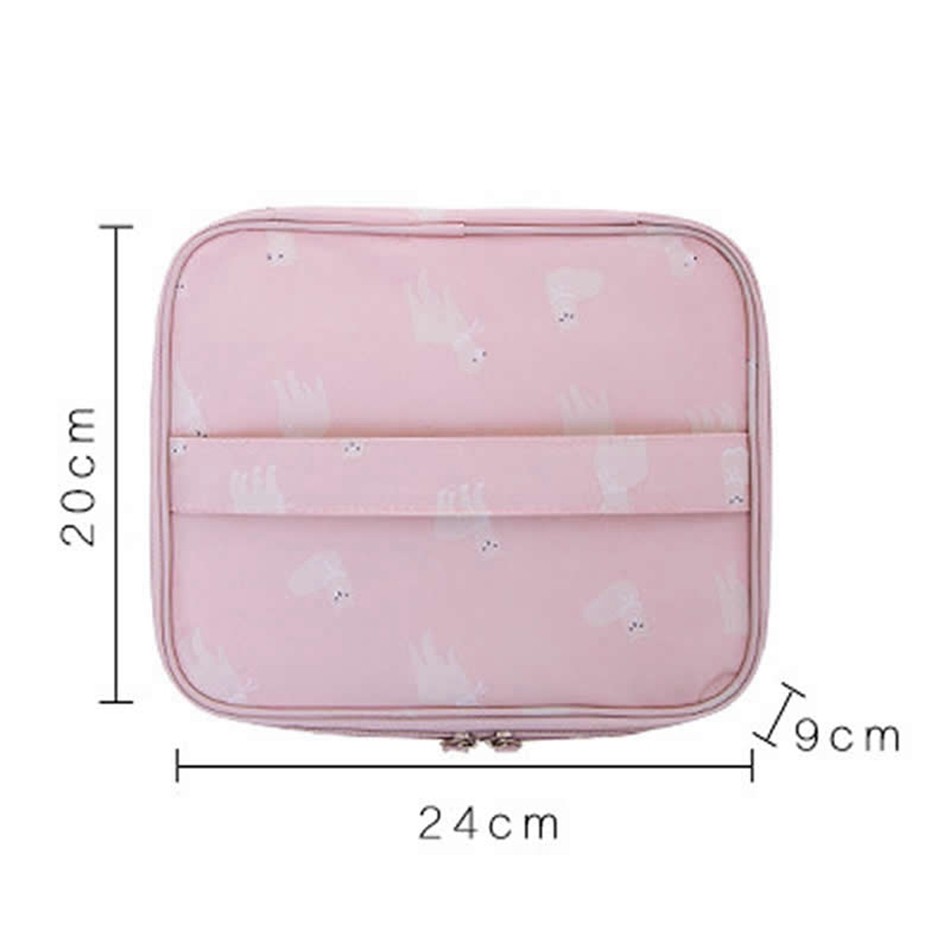 Travel Cosmetic Bag with Flamingo Patterns for Women, Zipper Trunk Makeup Bag, Storage Bag, Toiletry Box