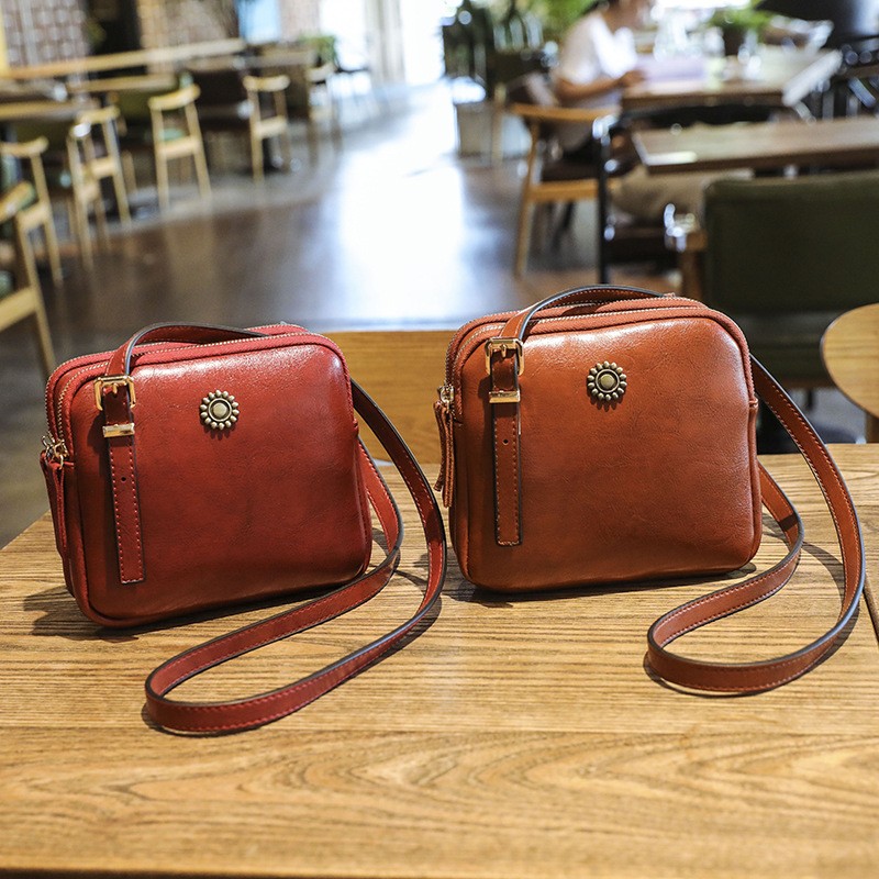 Women's leather handbag casual fashion brand design crossbody bag single shoulder bag free shipping