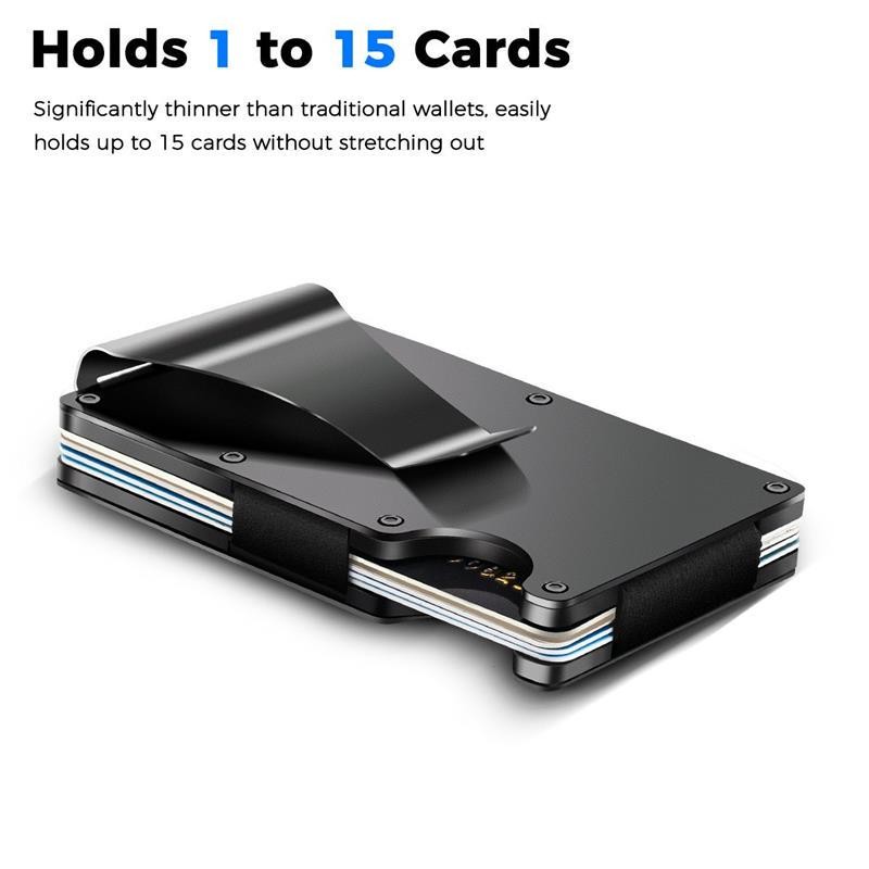 Rfid Card Holder Wallets Men Women Slim Thin Metal Wallet Small Size Male Money Bags Small Black Wallet Wallet for Men 2021