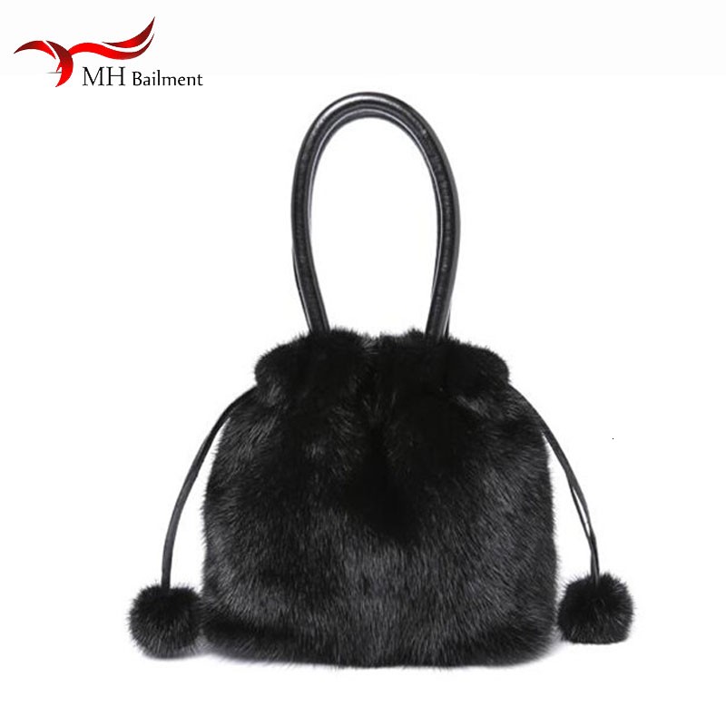 Women's Mink Bag, Drawstring Shoulder Bag, Fashionable, Built-in Pocket, 100% Autumn Winter Collection