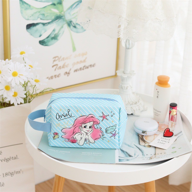 Disney cartoon large capacity women's cosmetic bag travel clutch multifunction large capacity durable PVC zipper storage bag