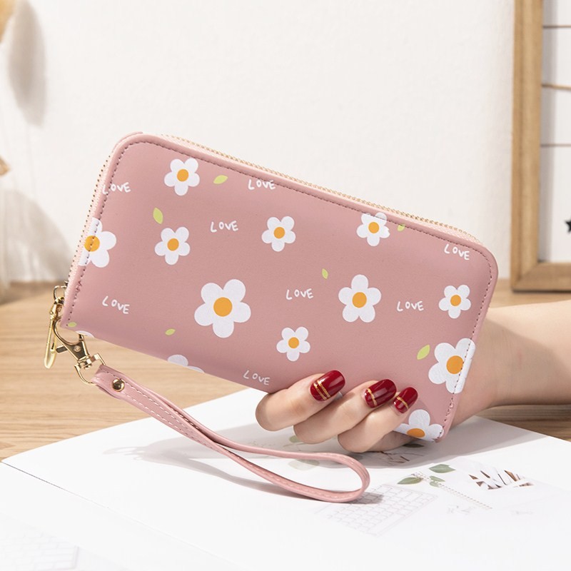 Women Lady Wallets Flower Long Zipper Coin Purse Cards Holder Woman Bags Purse Purse Purse Clutch Money Wristlet