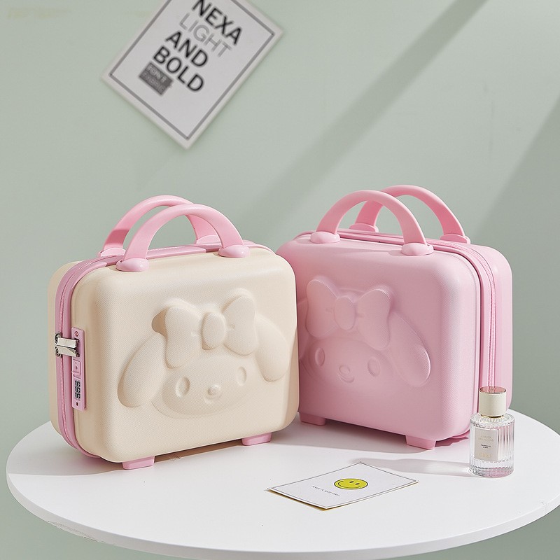 Lettie Pudding Dog Anime Storage Box Kawaii Makeup Bag 14 Inch ABS Small Student Cartoon 3D Rabbit Trave Luggage