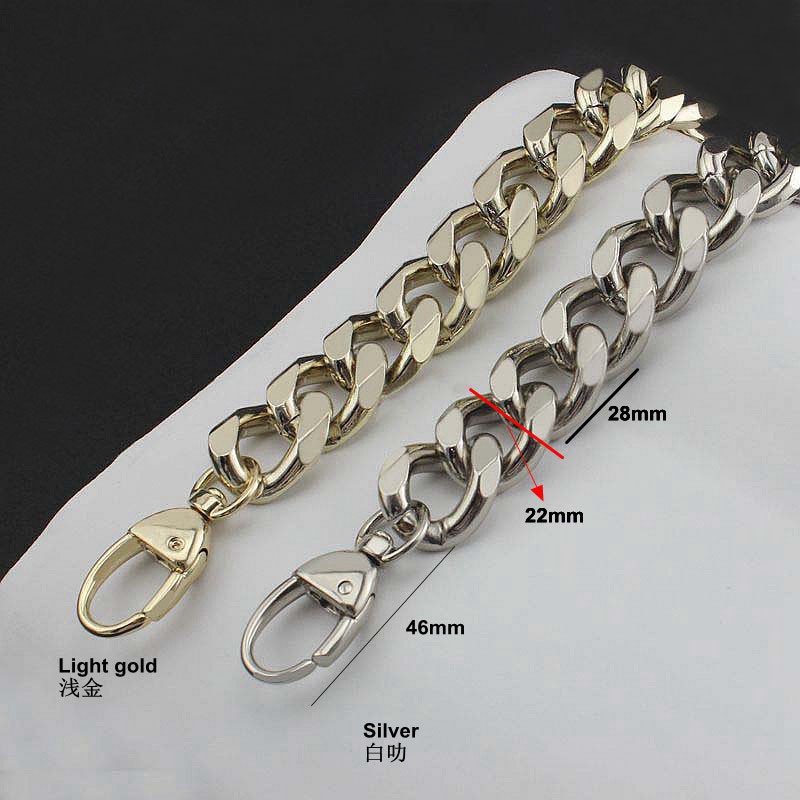 22mm Thickness Aluminum Bag Chain 3 Colors Lightweight Straps Easy Match Handles Handbag Accessories Straps