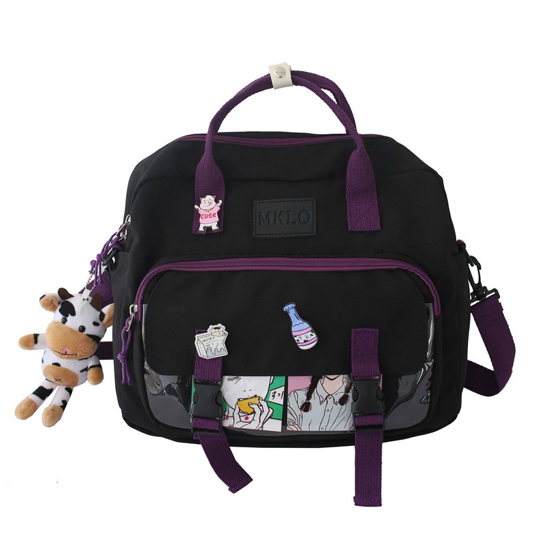 Mini Canvas Backpack Teenage Girls School Backpack For Female Student Women Patchwork Kawaii Small Backpack Mochila