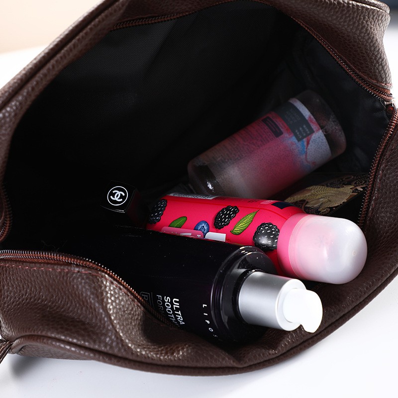 LAYRUSSI Fashion PU Cosmetic Bag Hand Wash Bag Portable Men Women Storage Bag Travel Cosmetic Supplies Lipstick Beauty Makeup Bag