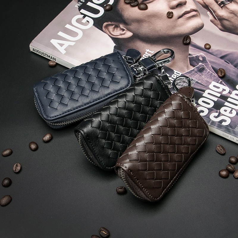 Luxury Mini Car Key Bag Men Keychain Keys Case Leather Auto Key Wallet Zipper Keychain Cover Bag Bag Men Wallet