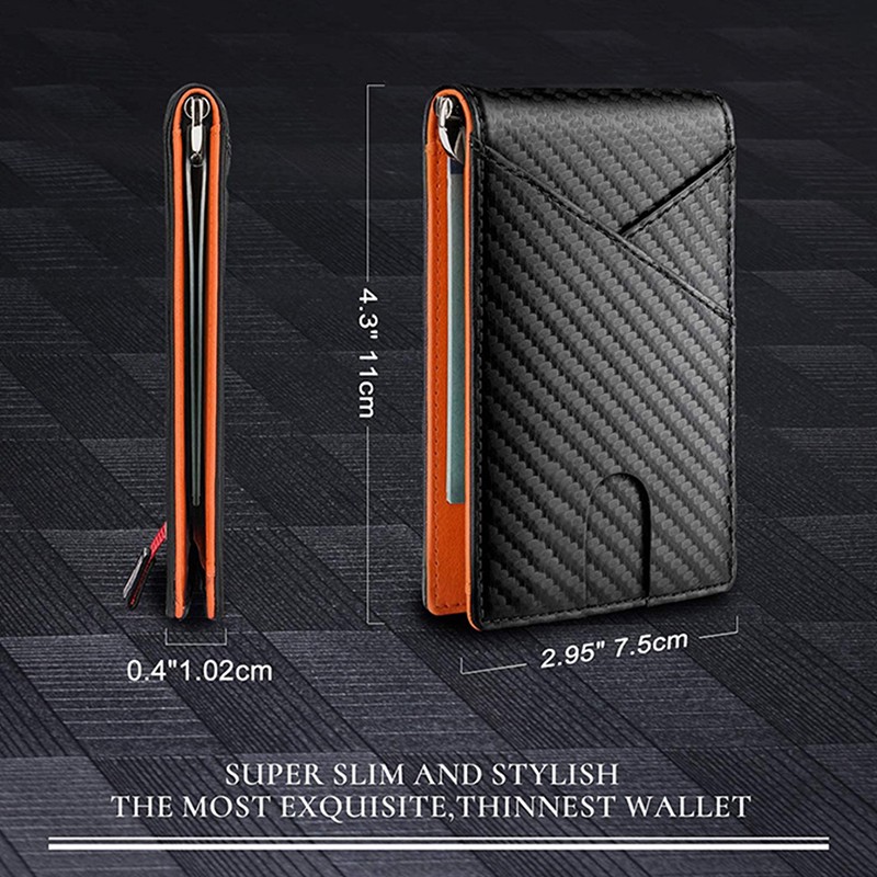 DIENQI Carbon Fiber RFID Men Wallets Money Bag Slim Thin Card Wallet Men Luxury Male Small Short Wallet Bi-fold Vallet Billfold