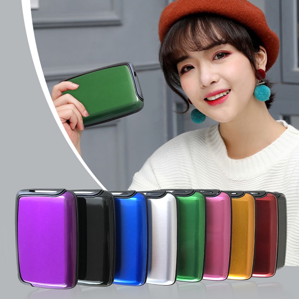 2021 RFID Anti-theft Credit Card Holder Portable Mini Wallet Purse Women Men Business Travel Bank Card Safety Protection