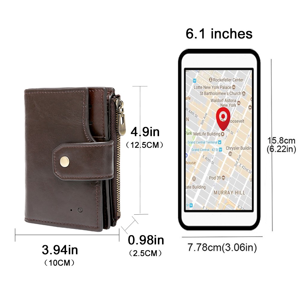 Smart Anti-lost Wallet GPS Log Wallet for Men Genuine Leather Wallets Bluetooth Short Credit Card Holders Coin Purse