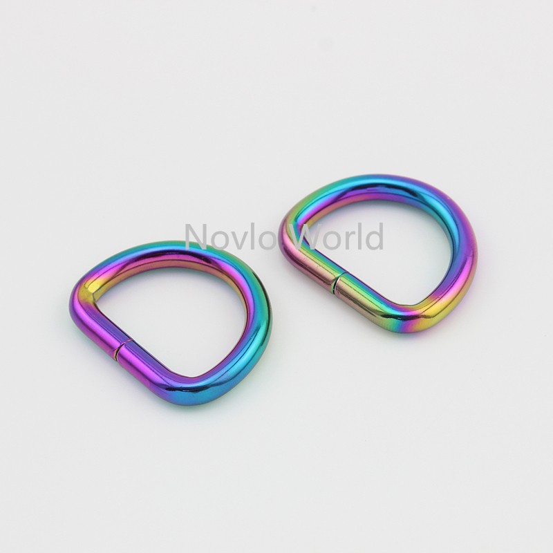 Heavy Duty Metal Sewing Rings, Rainbow Open D-Ring Belt Rings, 10-50 Pieces, Full Size 10-13-15-25-32-38mm, For Sewing Wholesale