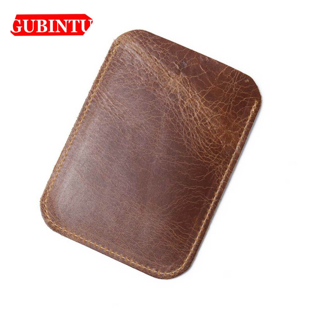 GUBINTU Genuine Leather Card Wallet Simple Design ID Card Holder Traffic Card Pocket Classic High Quality Brand Male Wallet