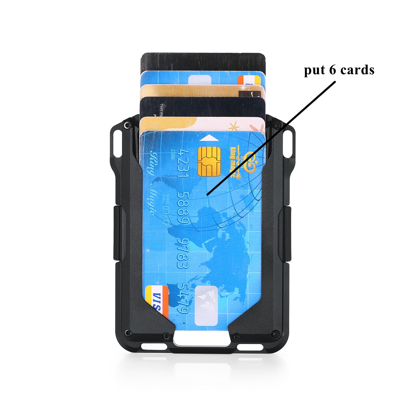 SEMORID RFID Metal Credit Card Holder Men Tactical Lanyards id Badge Holder Smart Credit Card Case Small Size Wallet