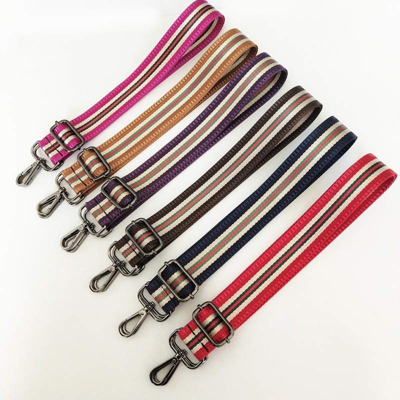 3.8cm Shoulder Strap Width 80~130cm Adjustment Belt Bag Vertical Stripe Design Contrast Color Bag Webbing Accessories