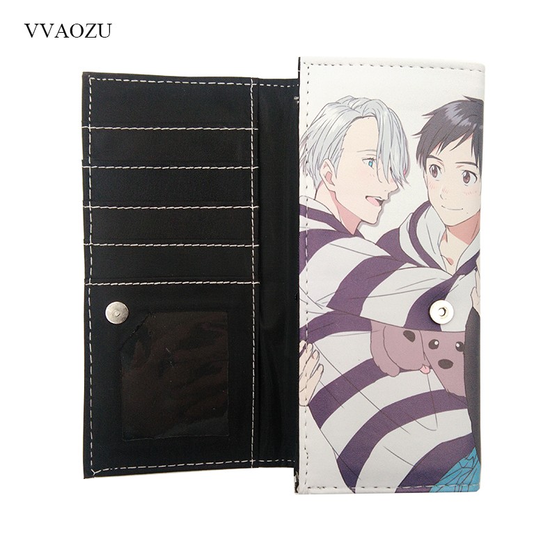 Long Leather Wallet, Faux Leather Wallet with Multi Card Holder, Anime Yuri on Ice Cos, Victor Nikiforov