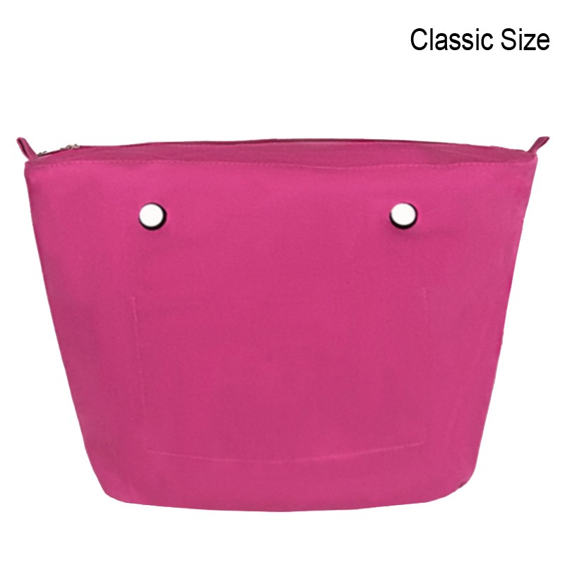 Classic Mini Size Waterproof Solid Canvas Insert Inner Liner Insert Zipper Pocket For Obag O Bag Silicone Handbag Bag