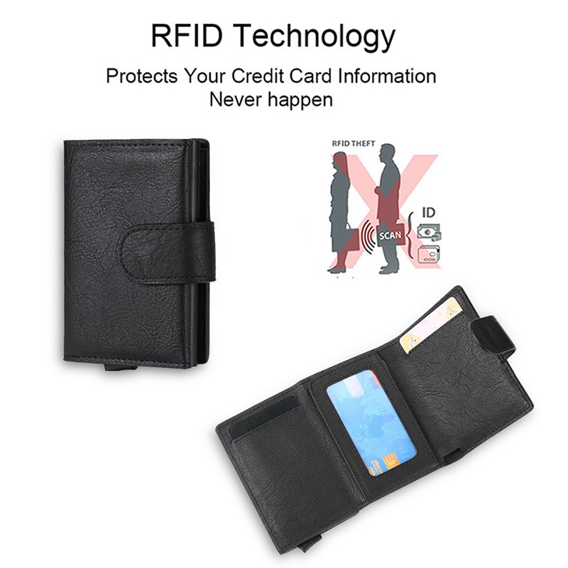 محفظة رجالية ذكية Rfid ، محفظة جلدية رفيعة 2021 ، محفظة سوداء صغيرة مع بطاقة Rfid ، 2021