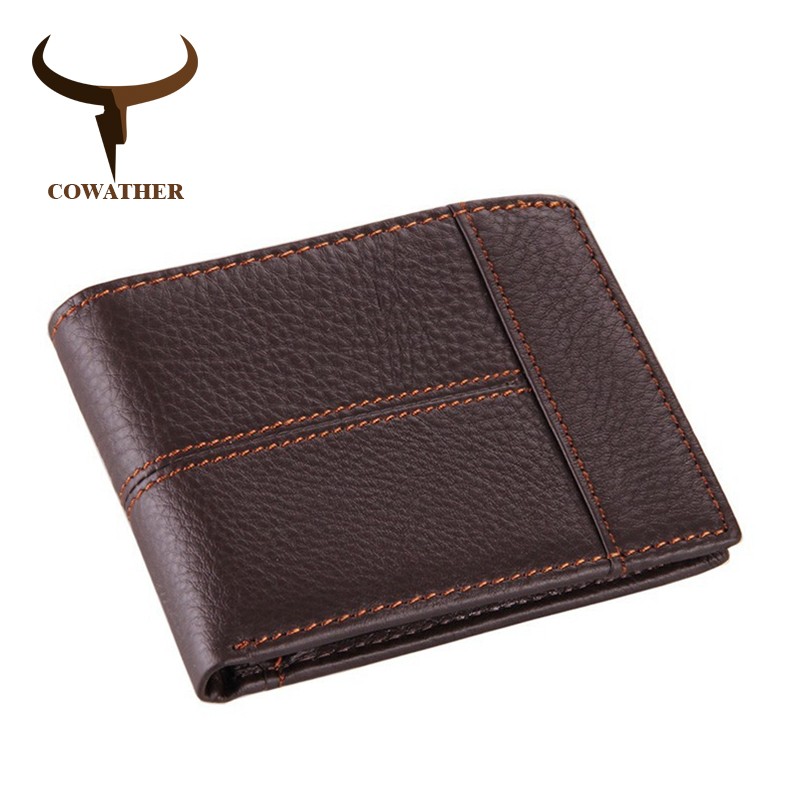 COWATHER - Genuine cowhide leather men's wallet, high quality, paste, dollar price, carteira masculina, original brand, 100%