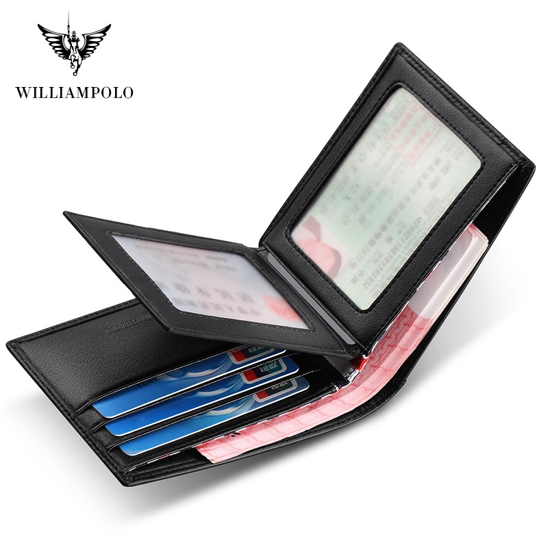 WilliamPOLO Men's Card Holder Genuine Leather Bifold, WilliamPOLO Men's Card Holder Genuine Leather Bifold