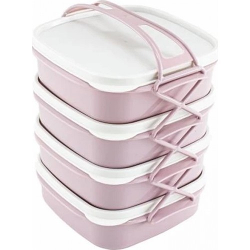 Food Lunch Box Office School Camping Picnic Plastic 4pcs Various Color Storage Lunch Dinner High Quality