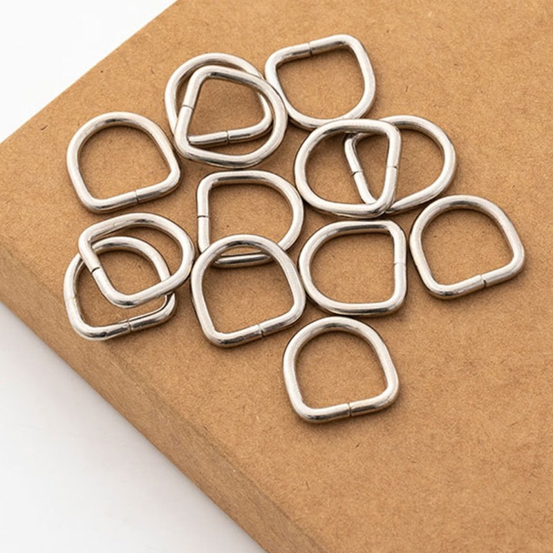 100pcs/set D Rings Buckle for DIY Hand Strap Purse Hardware Accessories Semi-circular D Buckle Keychain Ring Clasps
