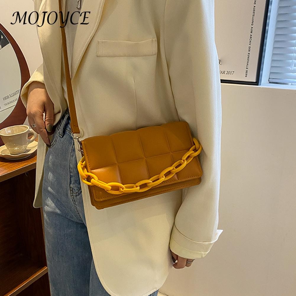 Women Shoulder Bags Fashion PU Leather Underarm Bags Pure Color All-Match Lattice Style Shopping Bags Designer Clutch