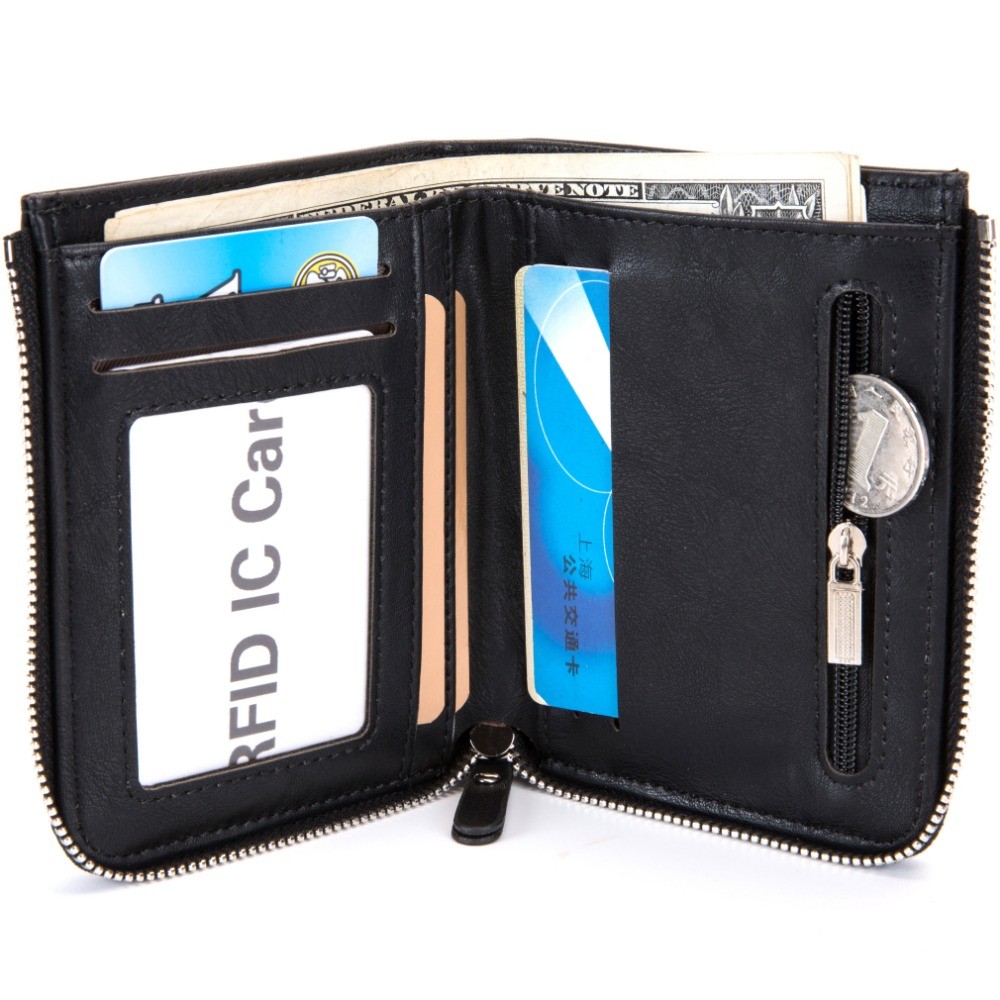 RFID Theft Protection Coin Bag Zipper Men Wallets Brand Man Wallet Male Money Purses Wallets Men Wal