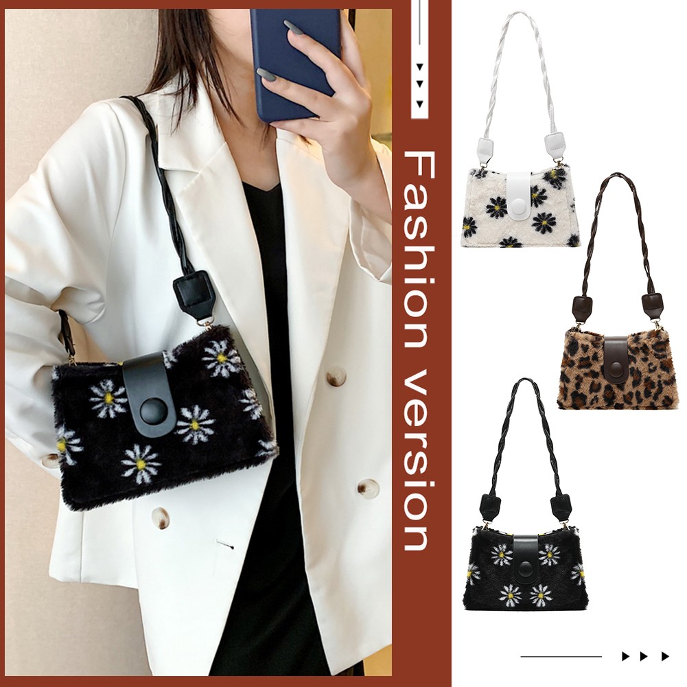Simply Crossbody Bags Lady Series Travel Small Bags Plush Soft Fashion Underarm Shoulder Messenger Bag for Women 2020