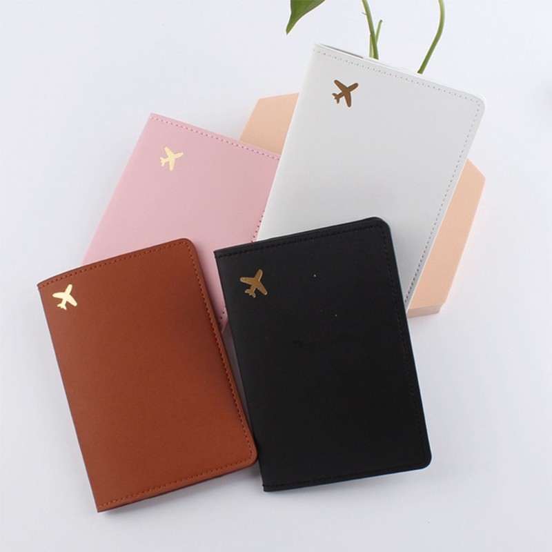 Unisex Simple Passport Holder Protector Cover Wallet PU Card Case Holder Travel Document Organizer Storage With Card Slot