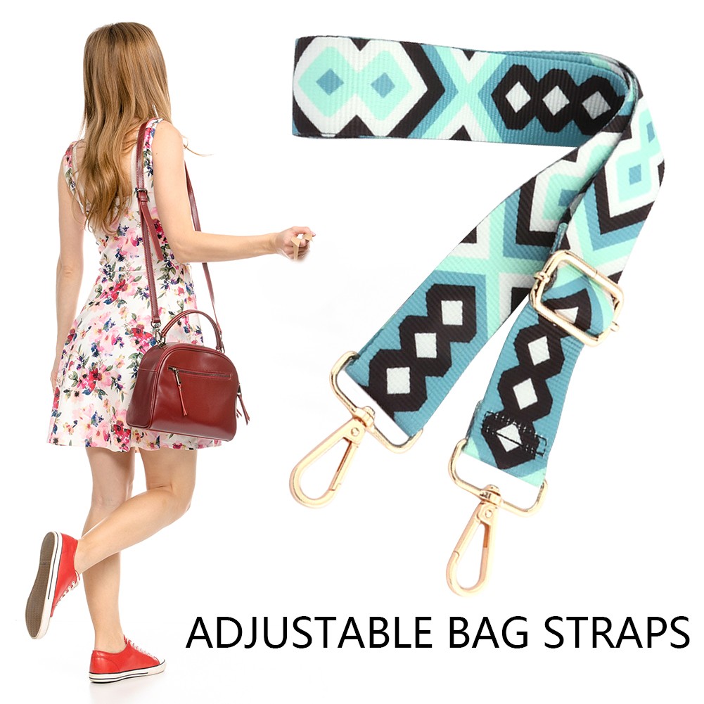 Geometric Patterns Bag Strap Replacement Women Crossbody Handbag DIY Strap 75-145cm Wide Strap Bag Female Shoulder Bag Straps