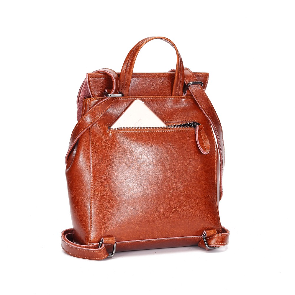 Leather backpack new trend oil wax cowhide women's bag fashion all-match commuter women's backpack