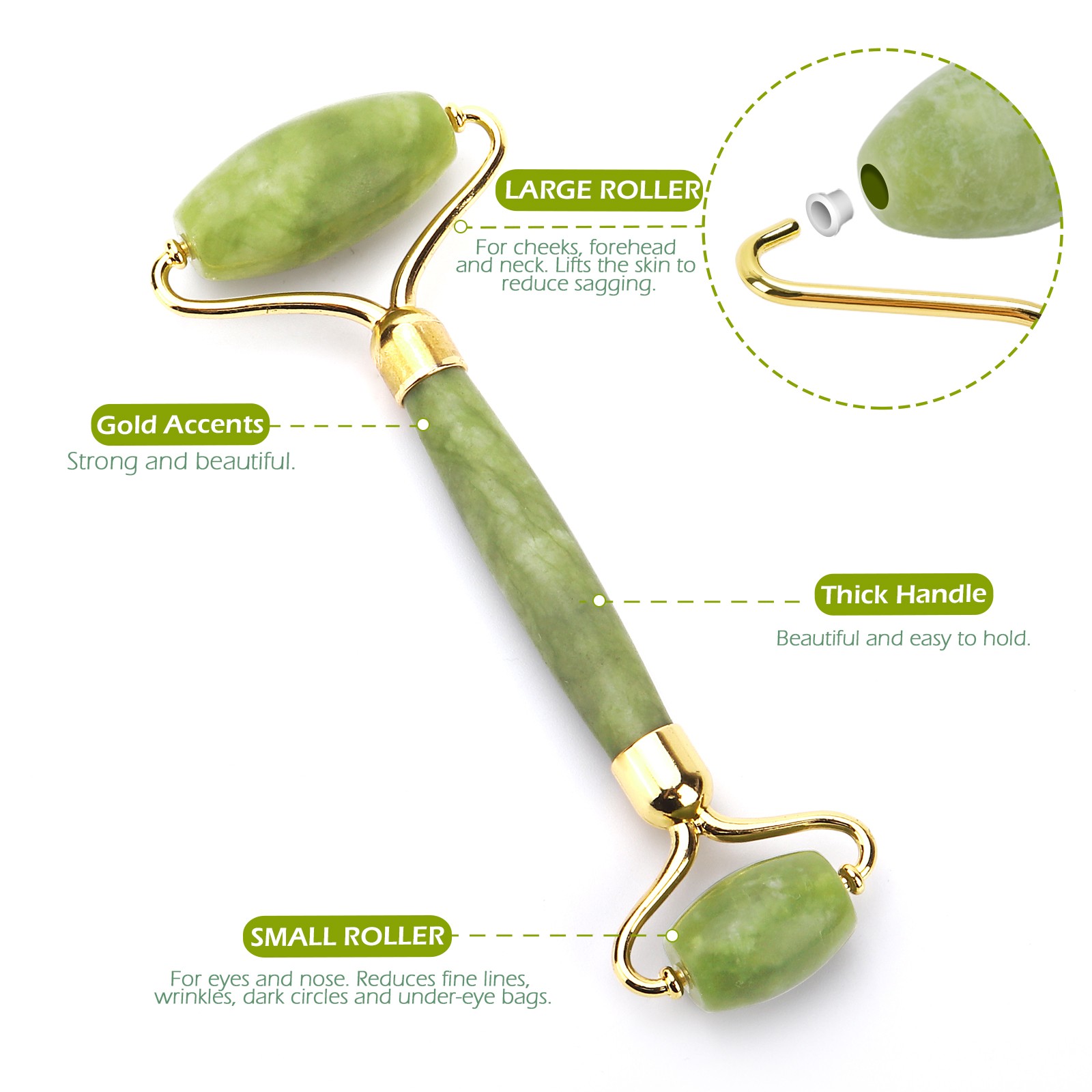 Natural Facial Massager Gua Sha Scraper Double Headed Jade Roller Jade Roller Skin Care Rose Quartz Face Massager Face Lifting Health Beauty Tools