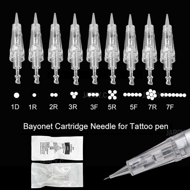 50pcs Disposable Cartridge Needles Permanent Makeup Bayonet Tattoo Gun 1RL/3RL/5RL for Eyebrow/Lip/Eyeliner Digital Machine