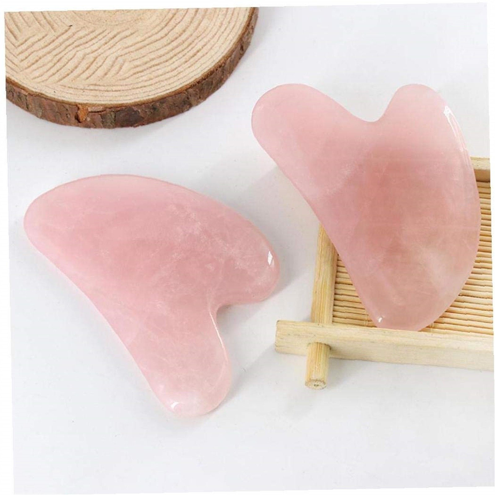 Natural Pink Quartz Jade Guasha Stone Massage Board Jade Gua Sha Scraper for Face Neck Skin Lifting Remover Beauty Care