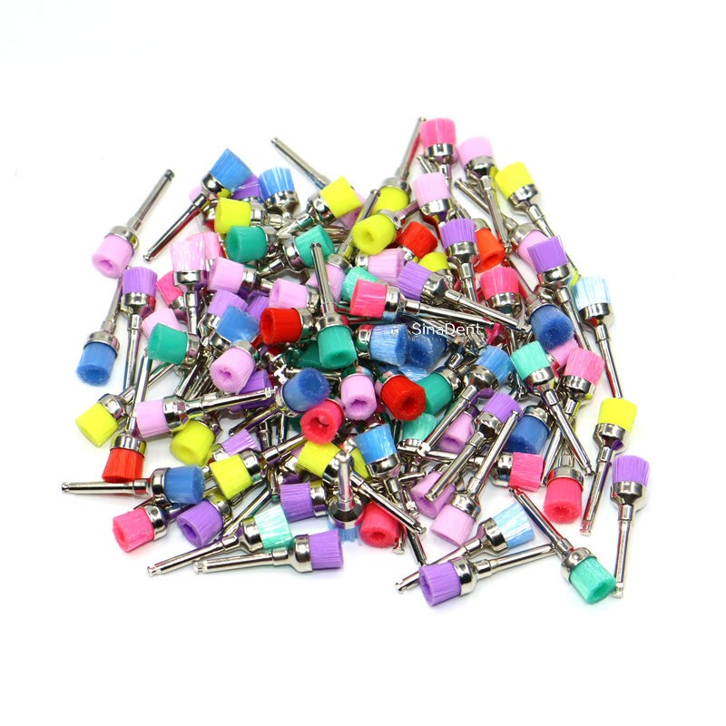 100pcs/bag Dental Polishing Brush Profi RA Brush Shank Flat Latch Nylon Teeth Prevention