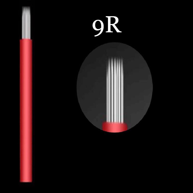 Lamina Microblading Blades, 100 Pieces Set, R5 Hard Liner, Tebori Fog Needles, Eyebrow Hand Needles, Circular Needles