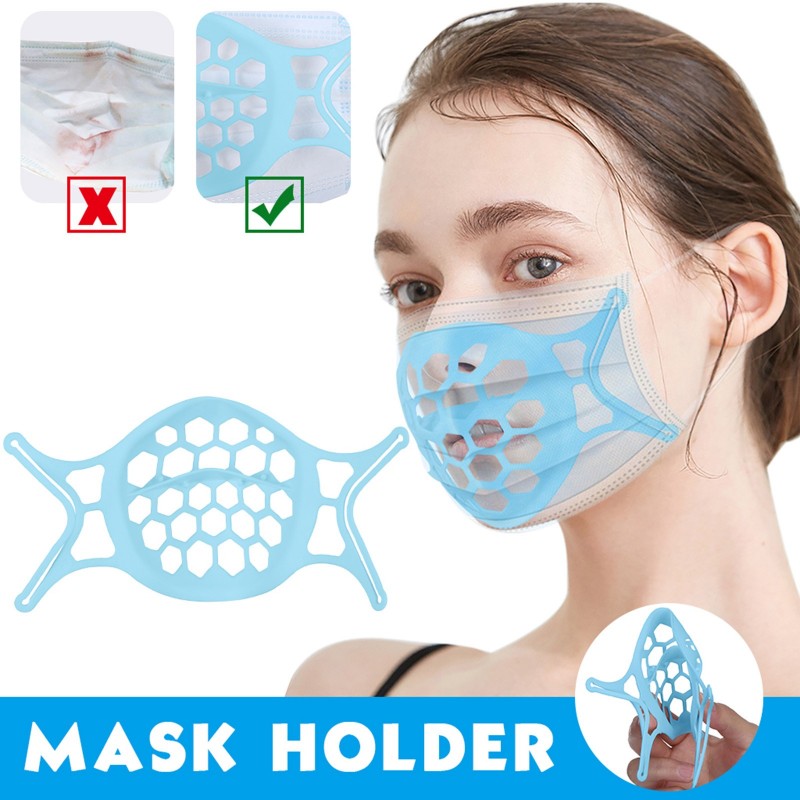 2/5pcs silicone mask holder 3D face mask inner support frame silicone mask bracket adult respirator valve reusable