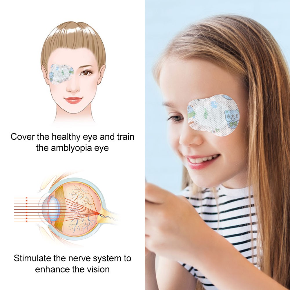 50pcs/box Eye Patches Cartoon Amblyopia Children Disposable Eye Mask Medical Colorful Child Amblyopia Training Eyeshade