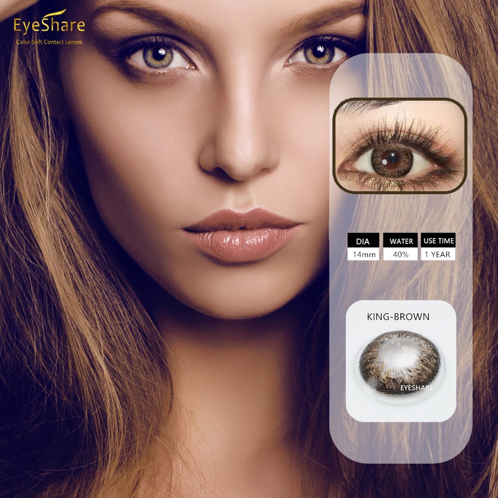 Ishihair Colored Contact Lenses 1 Pair Beauty Eye Yearly Colored Lenses Cosmetic Contacts Lenses Eye Color Black/Chocolate