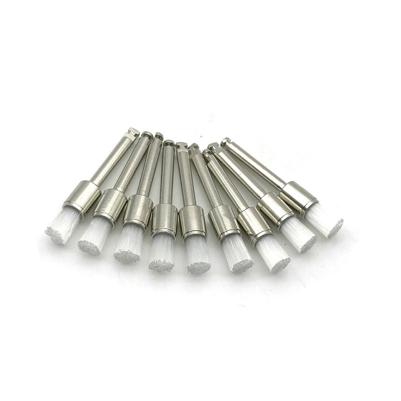 100pcs/box Dental Polishing Brush White Nylon Latch Polisher Brushes Flat Type Dentist Tool Lab Material Teeth Whitening Tool